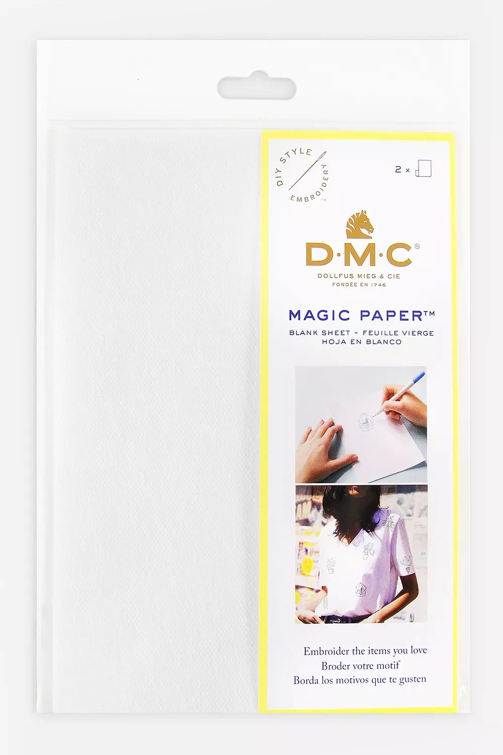 Magic Paper, Confezione con 2 fogli A5 bianchi - DMC