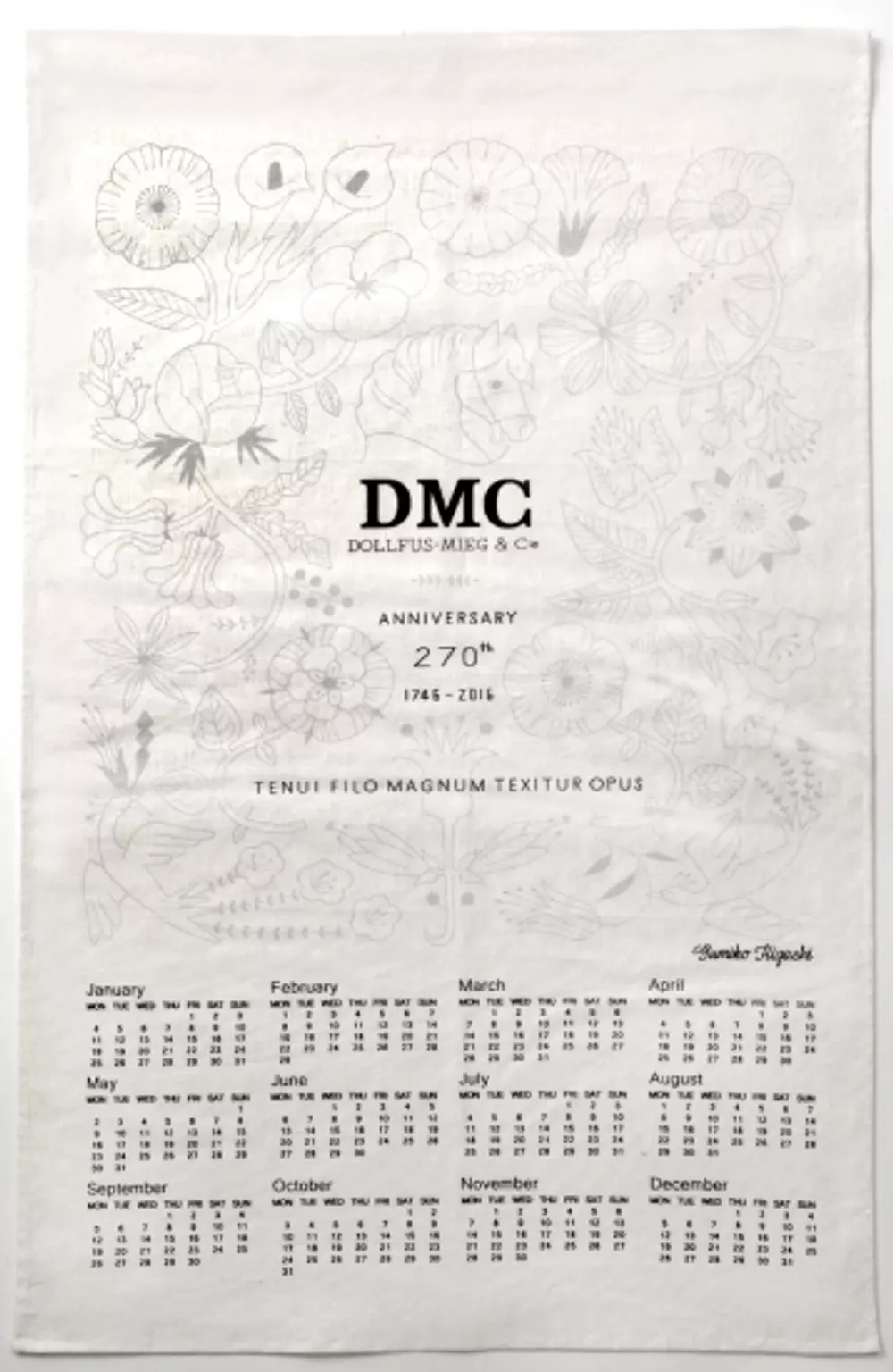 SALE】Yumiko HIGUCHI ×DMC Embroidery Tapestry Kit -DMC 270th Anniversary  Calendar- - DMC