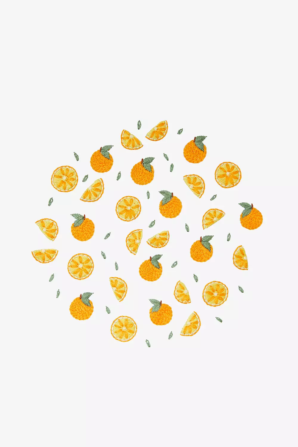 オレンジ - 刺繍図案（初級） - DMC
