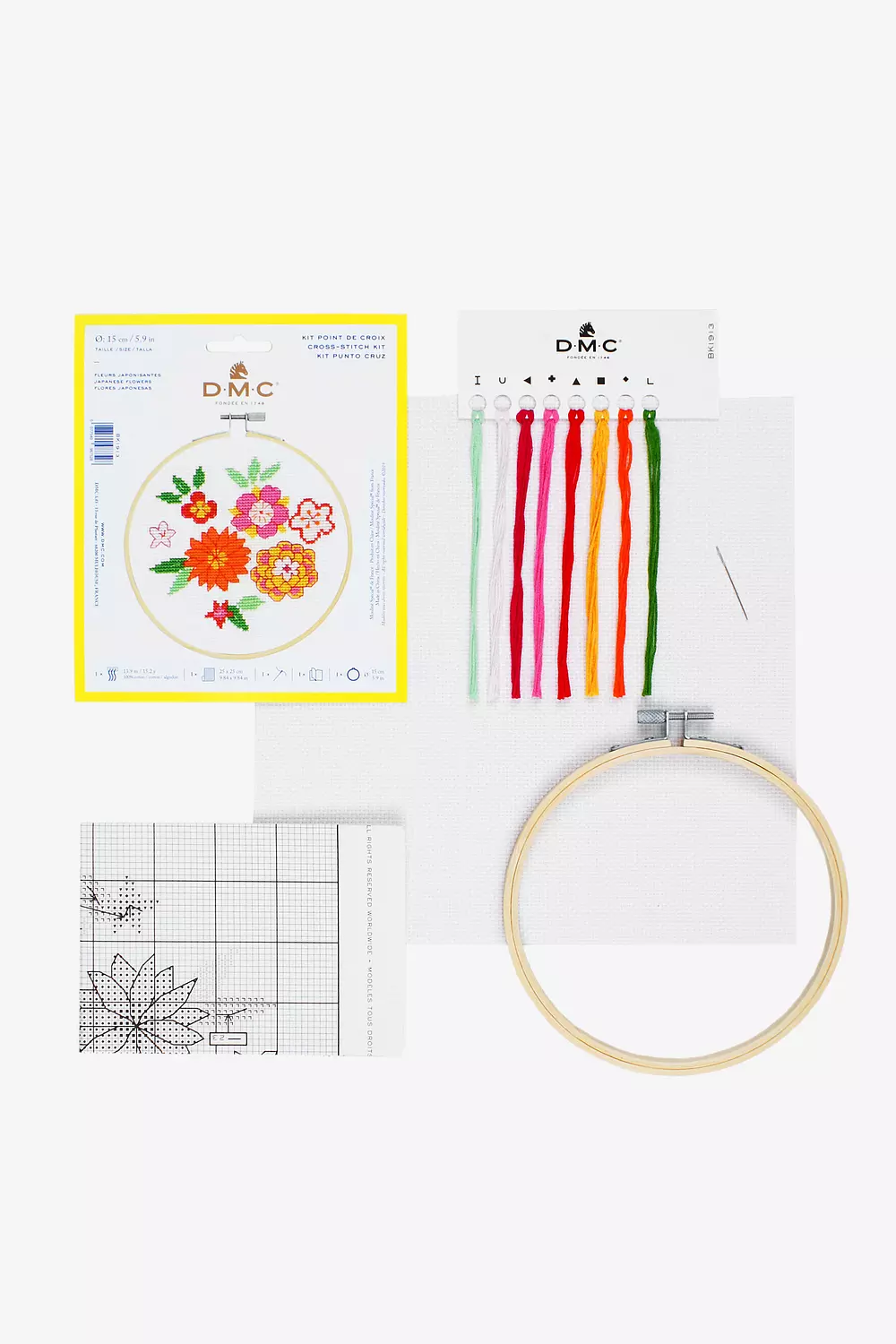 Flower Collection Cross Stitch Magic Paper Kit - DMC