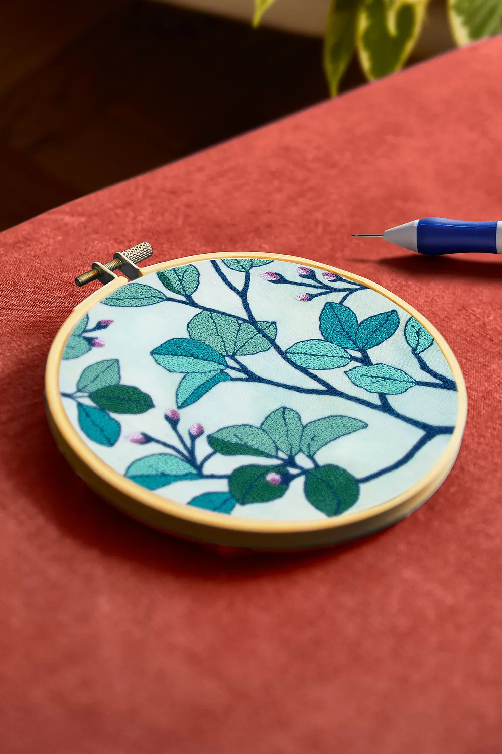 Kit De Tapitouf Balade Dans La Jungle Par Nathalie Weinzaepflen, Niveau Intermu00e9diaire, Kit Punch Needle Kit Tapisserie