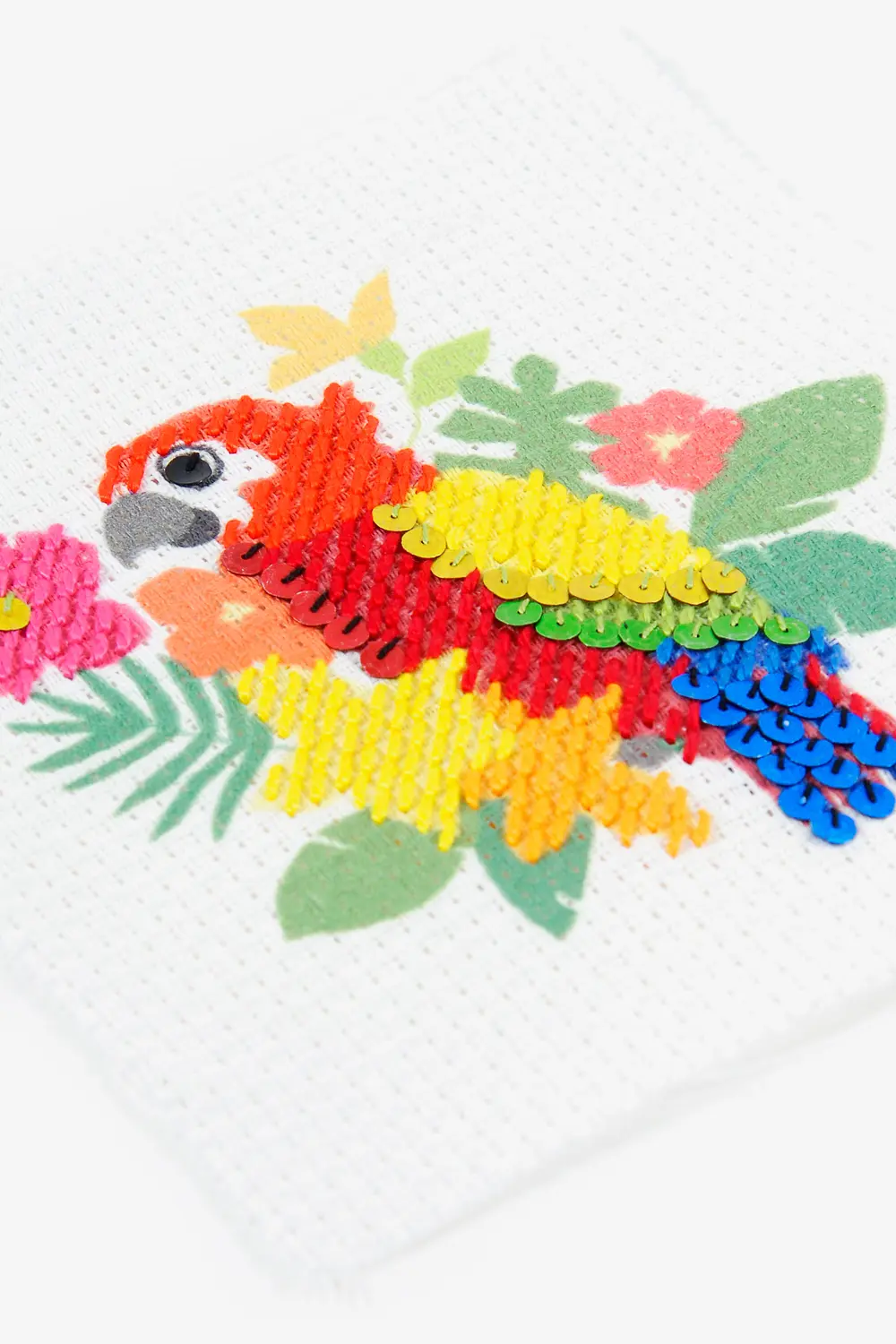 Kit broderie perroquet au demi point - DMC