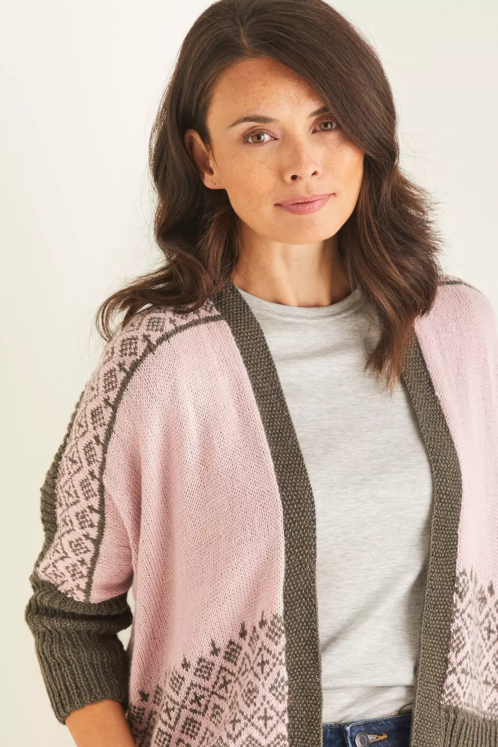 Jersey de punto de lana merino, jersey escandinavo para mujer