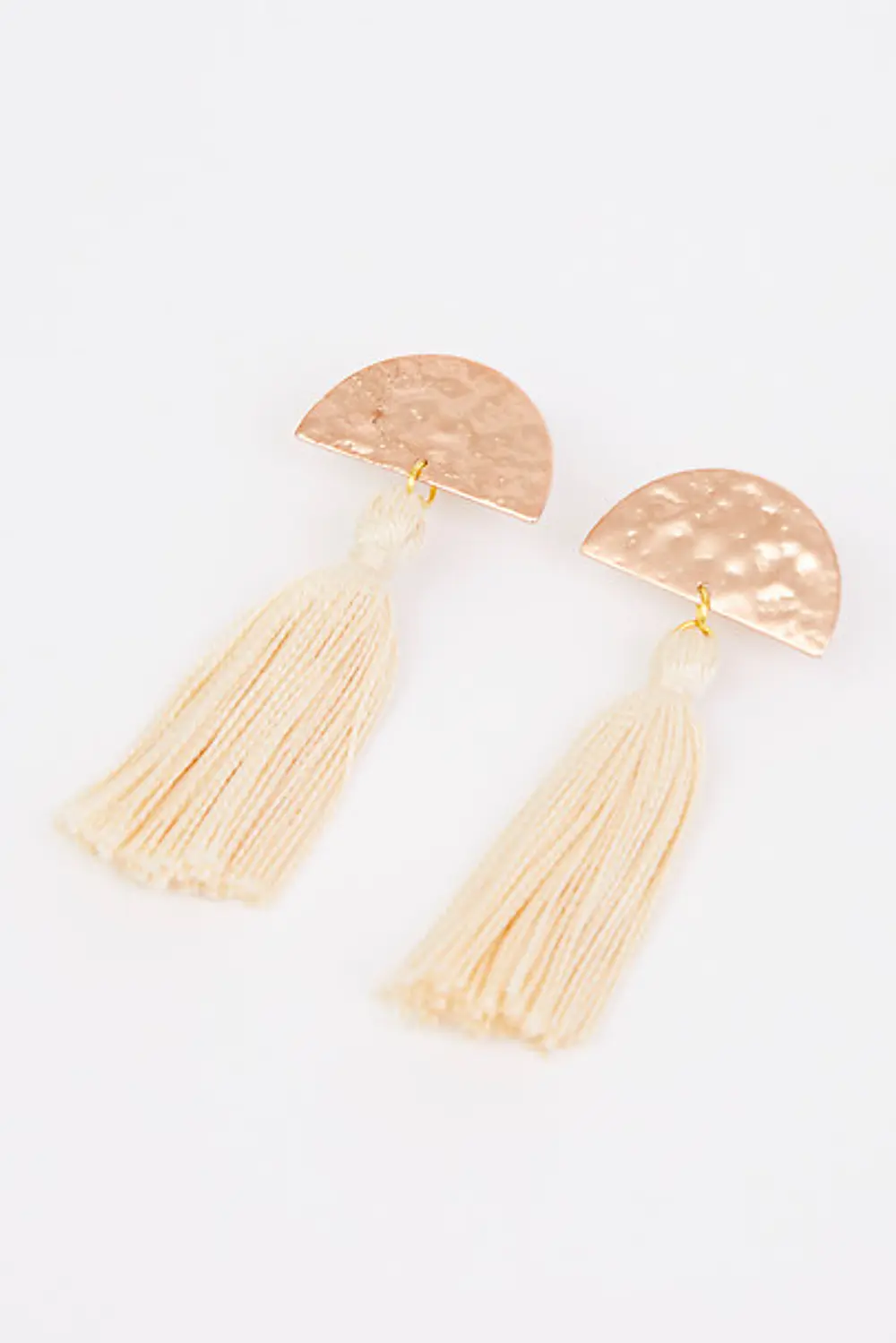 Half moon tassel on sale earrings