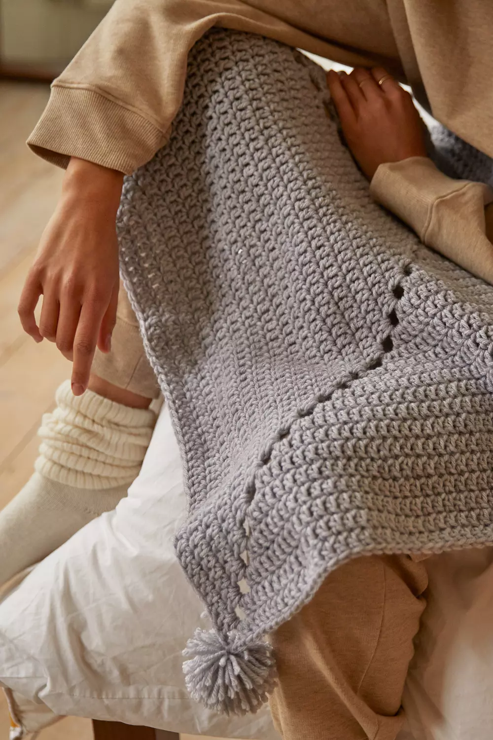 Calm Club | Kit y guía de tejer | Crochet una manta de punto grueso | Kits  de manualidades para adultos | Kit de ganchillo para principiantes 