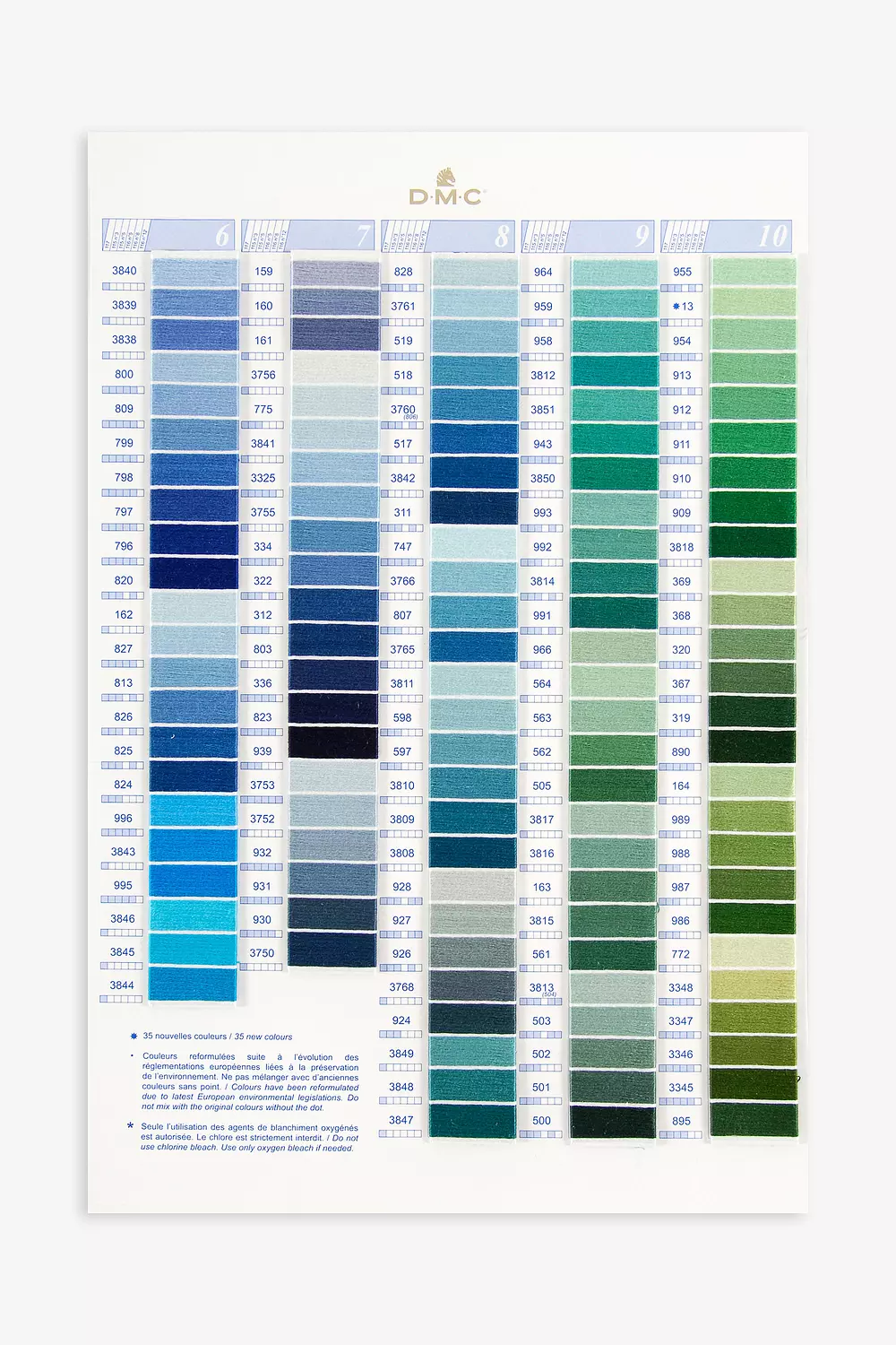 DMC Embroidery Floss Colour Chart: Names, Codes, Shades, and Columns to  Stick Threads by Dmcart Press