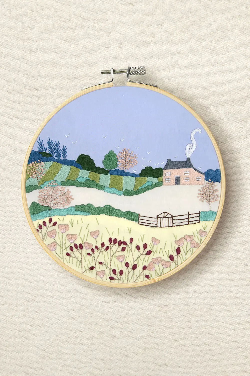 Broderie Georgie K Emery Kit Broderie Paysage Printanier De Georgie K. Emery DMC - Les Kits De Broderie