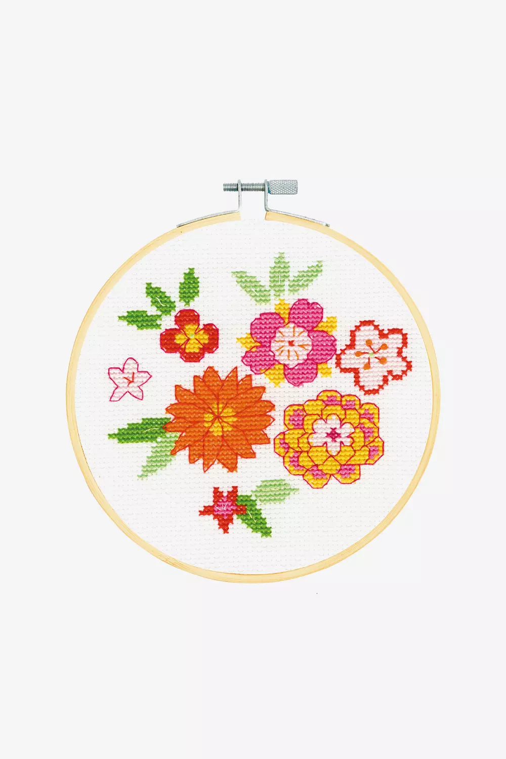 Black Japanese Garden Floral Embroidery Kit