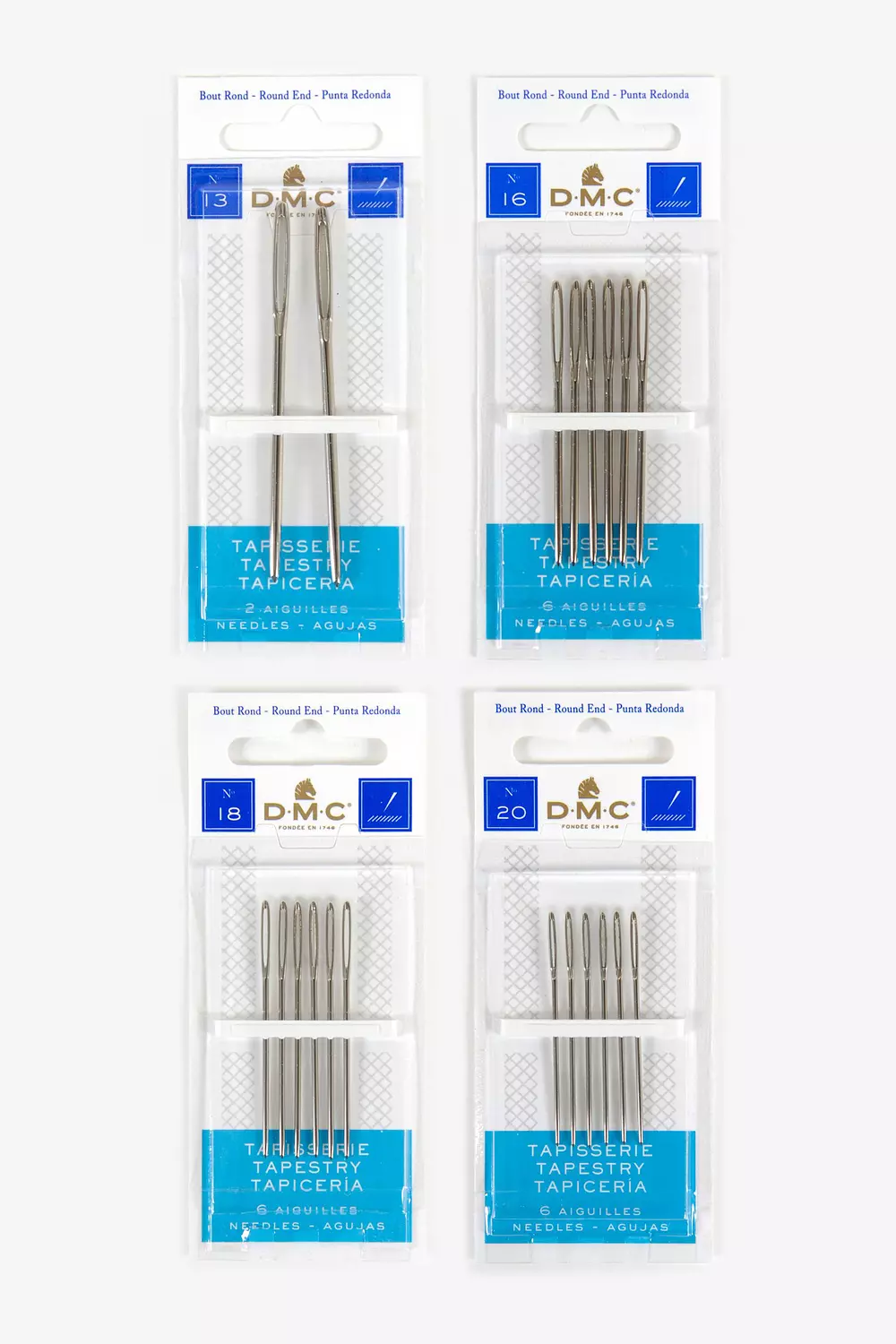 DMC Plastic Yarn Needles Set of Two in Each Pack Round Dull 