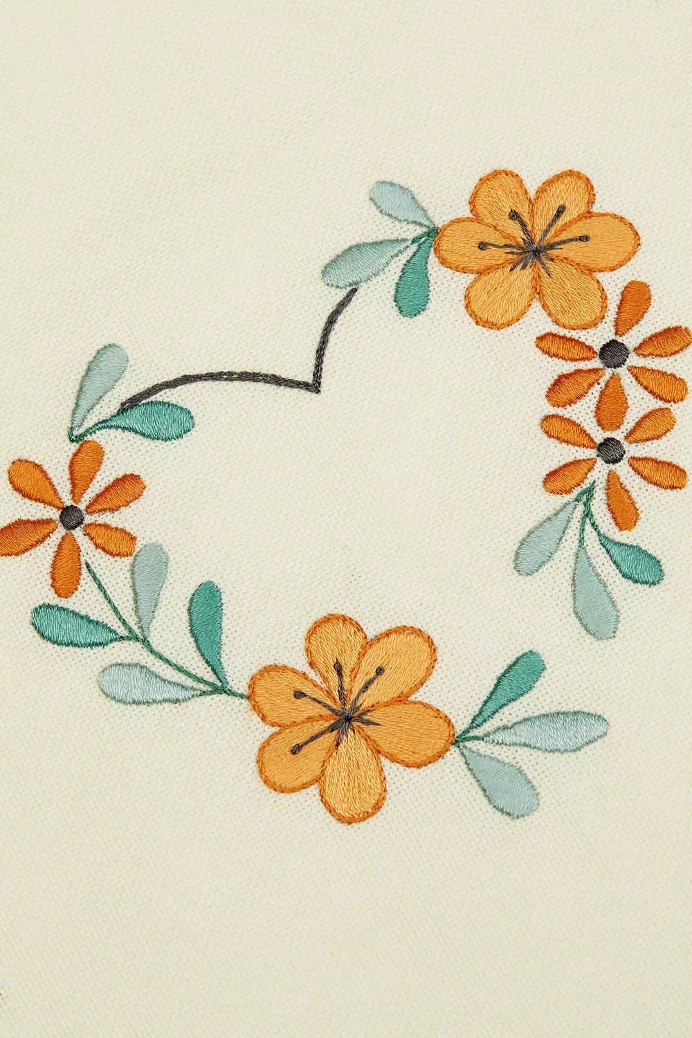 Floral Heart Embroidery Pattern