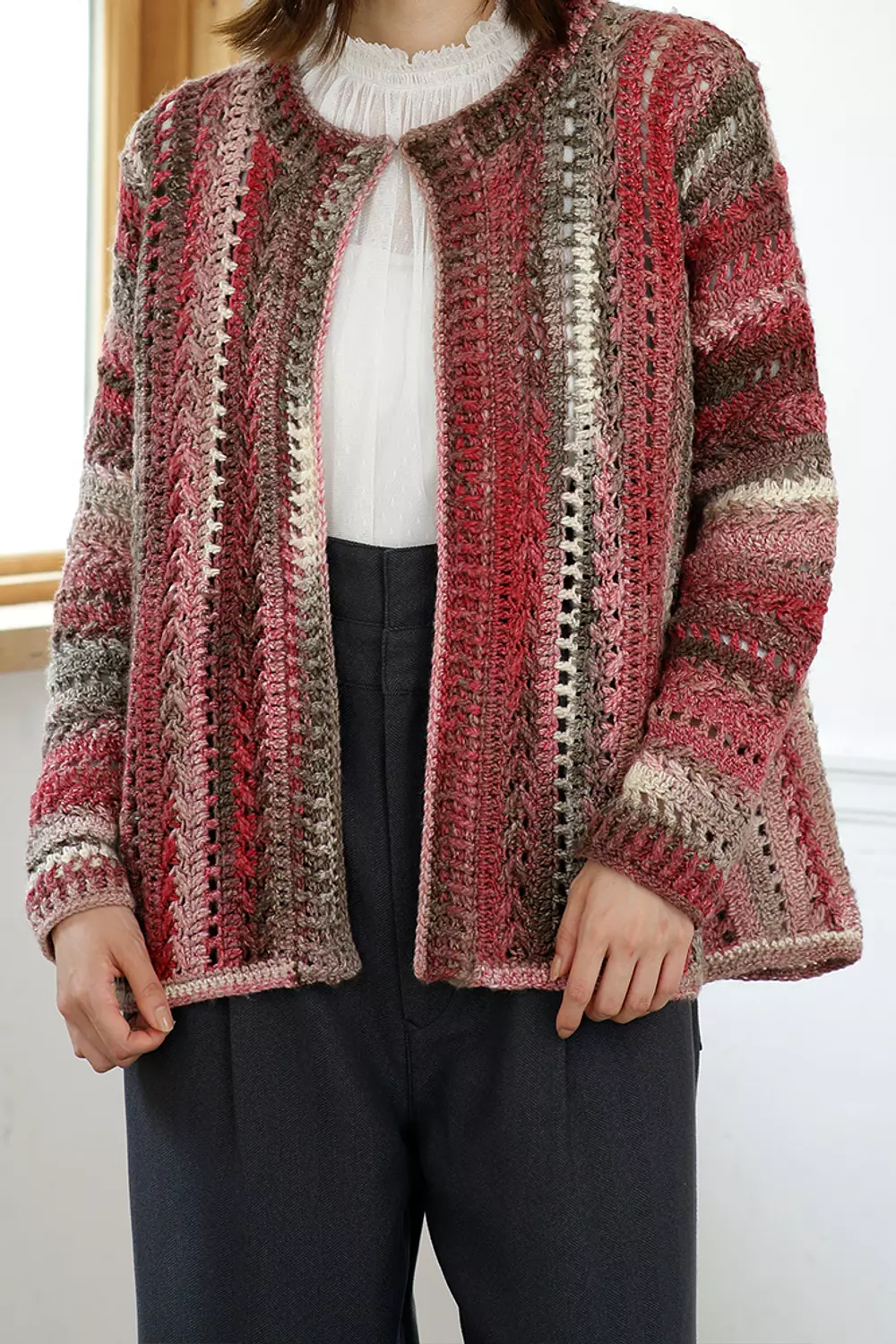 ピルエットで編む“モダンカラーのカーディガン(襟なし)” 毛糸セット