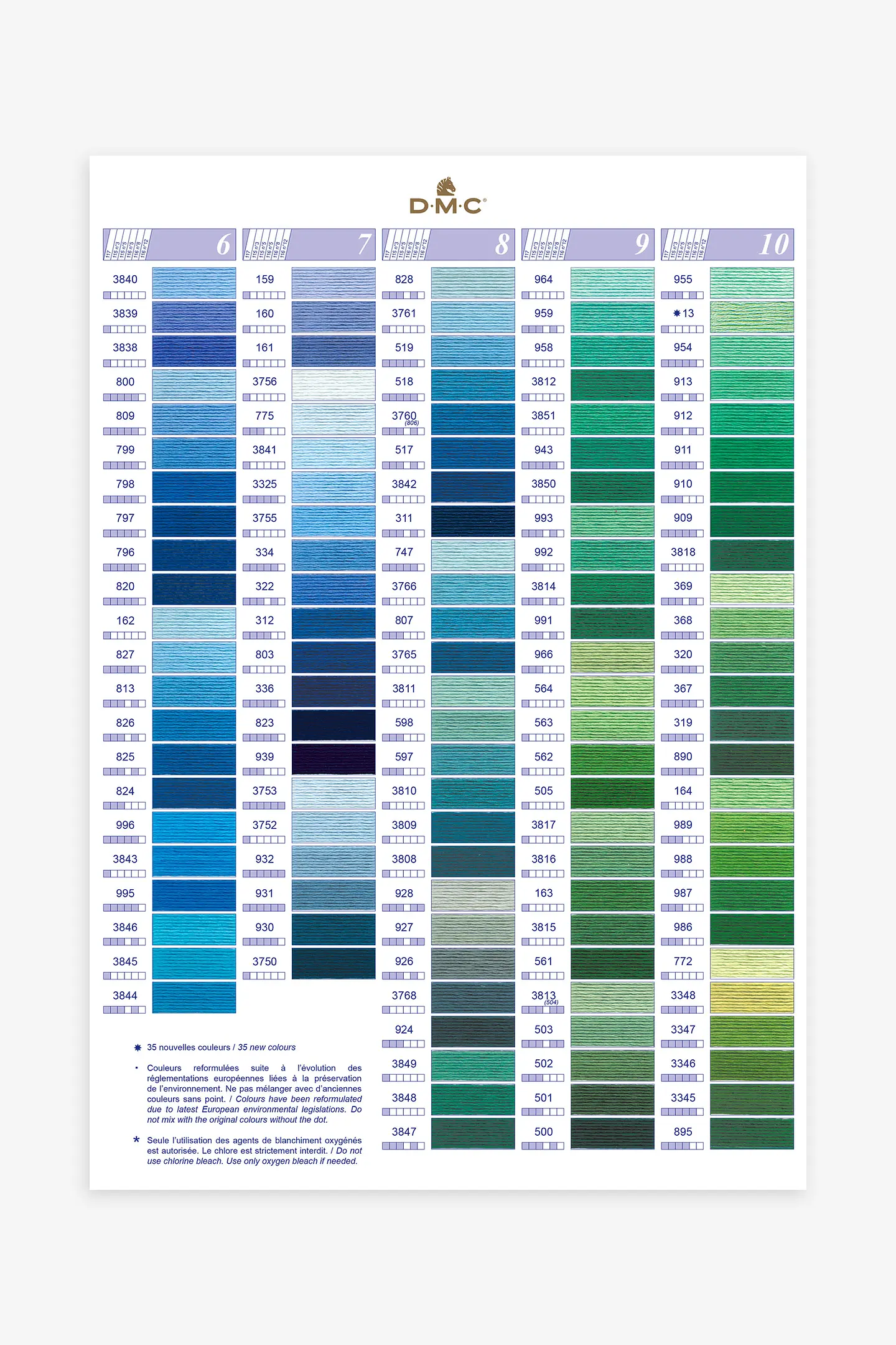 Cartella Colori DMC - 500 Tonalità Per Ricamo, Con Filati Mouliné E Perlé - Foto 8