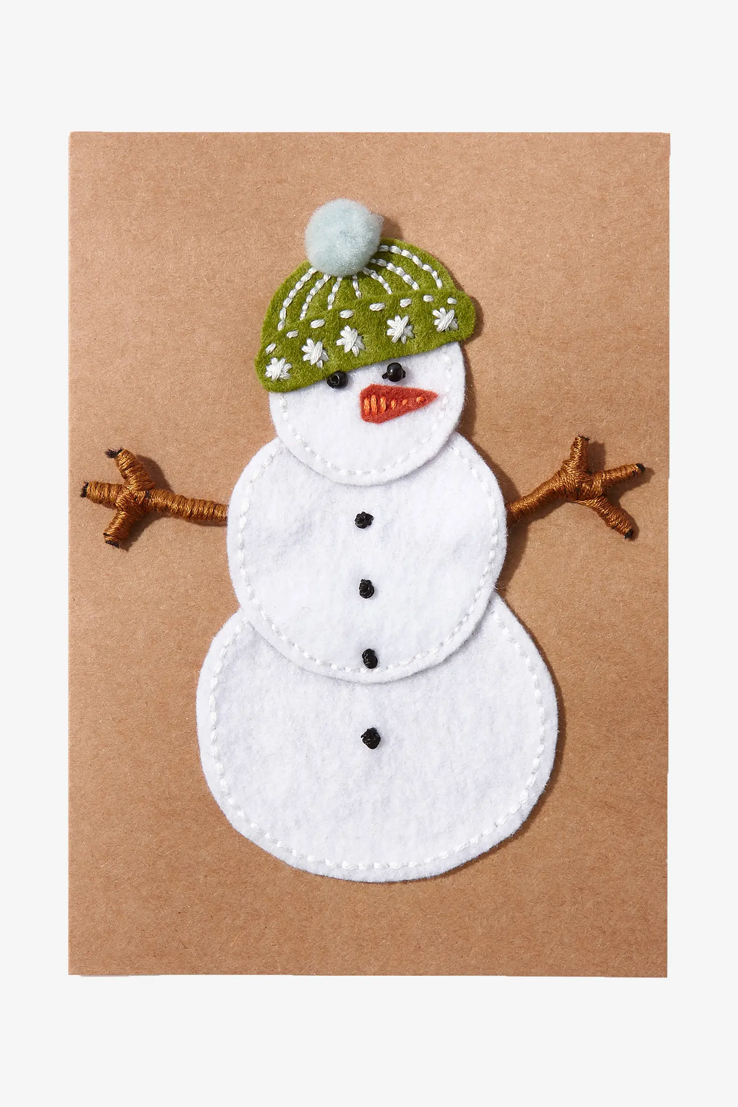 雪だるまのクリスマスカード