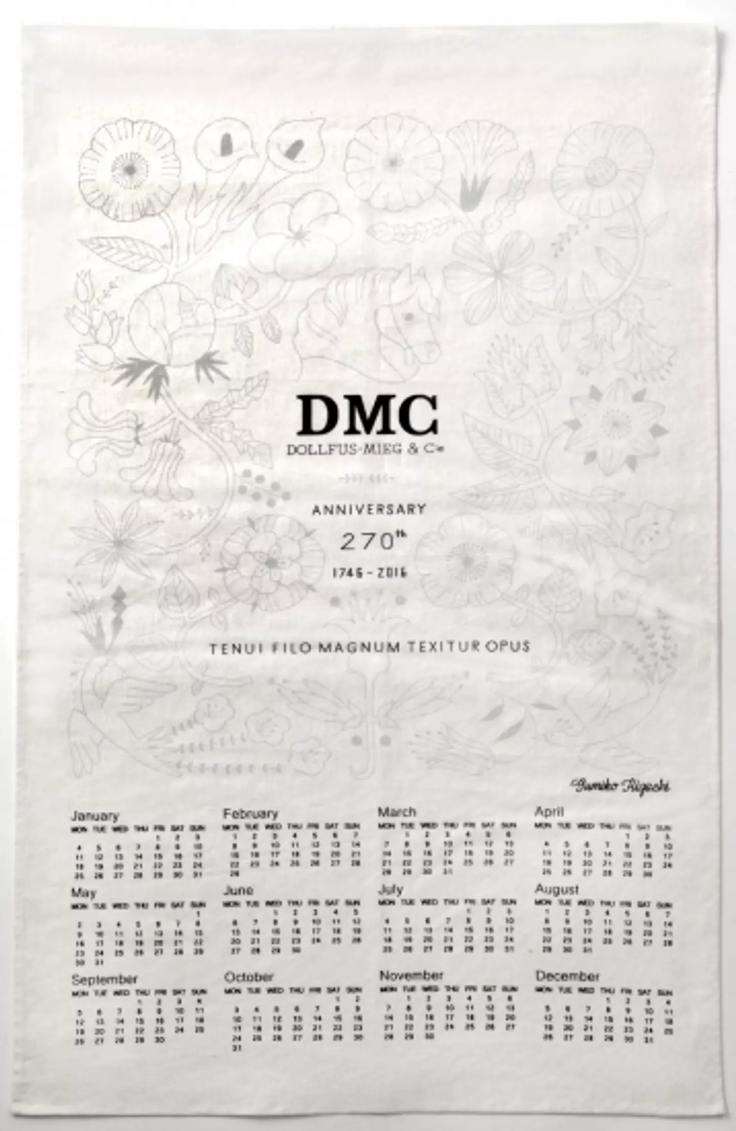 Yumiko HIGUCHI ×DMC Embroidery Tapestry Kit -DMC 270th Anniversary  Calendar- - DMC