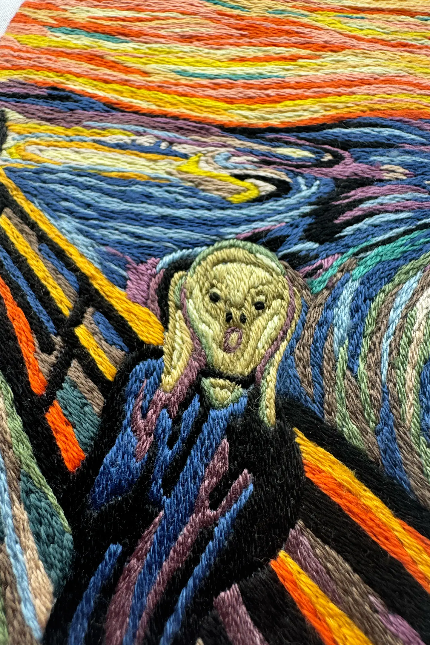 The Scream by Edvard Munch - Mini Intermediate Embroidery Pattern