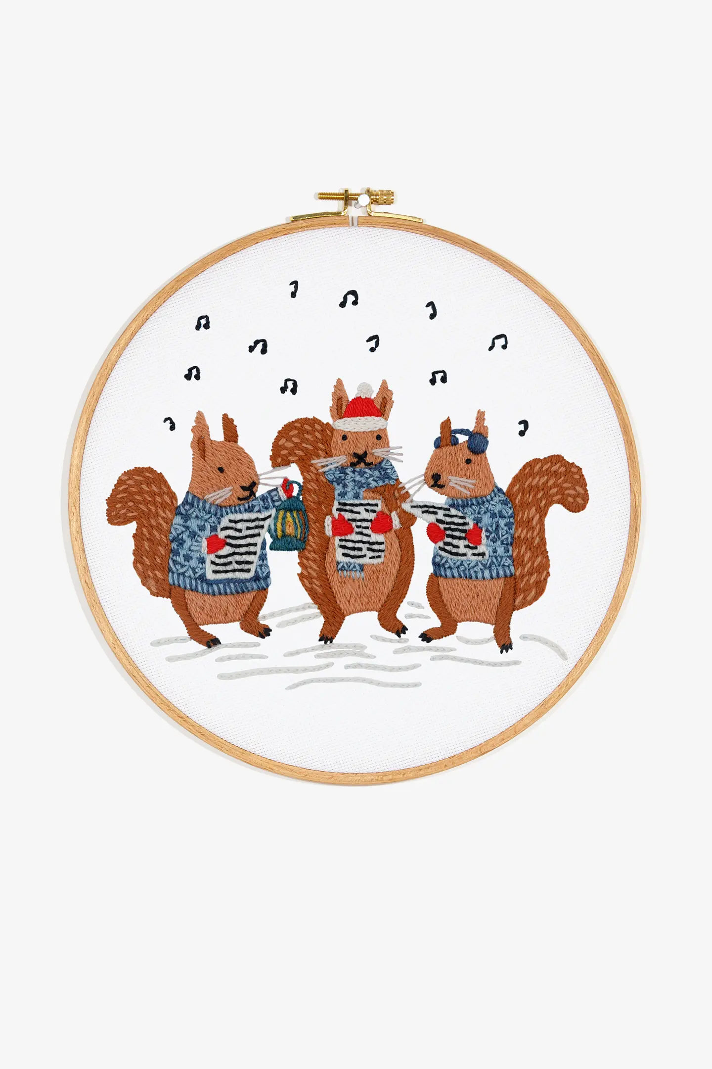 ricamo natale scoiattoli animali schema