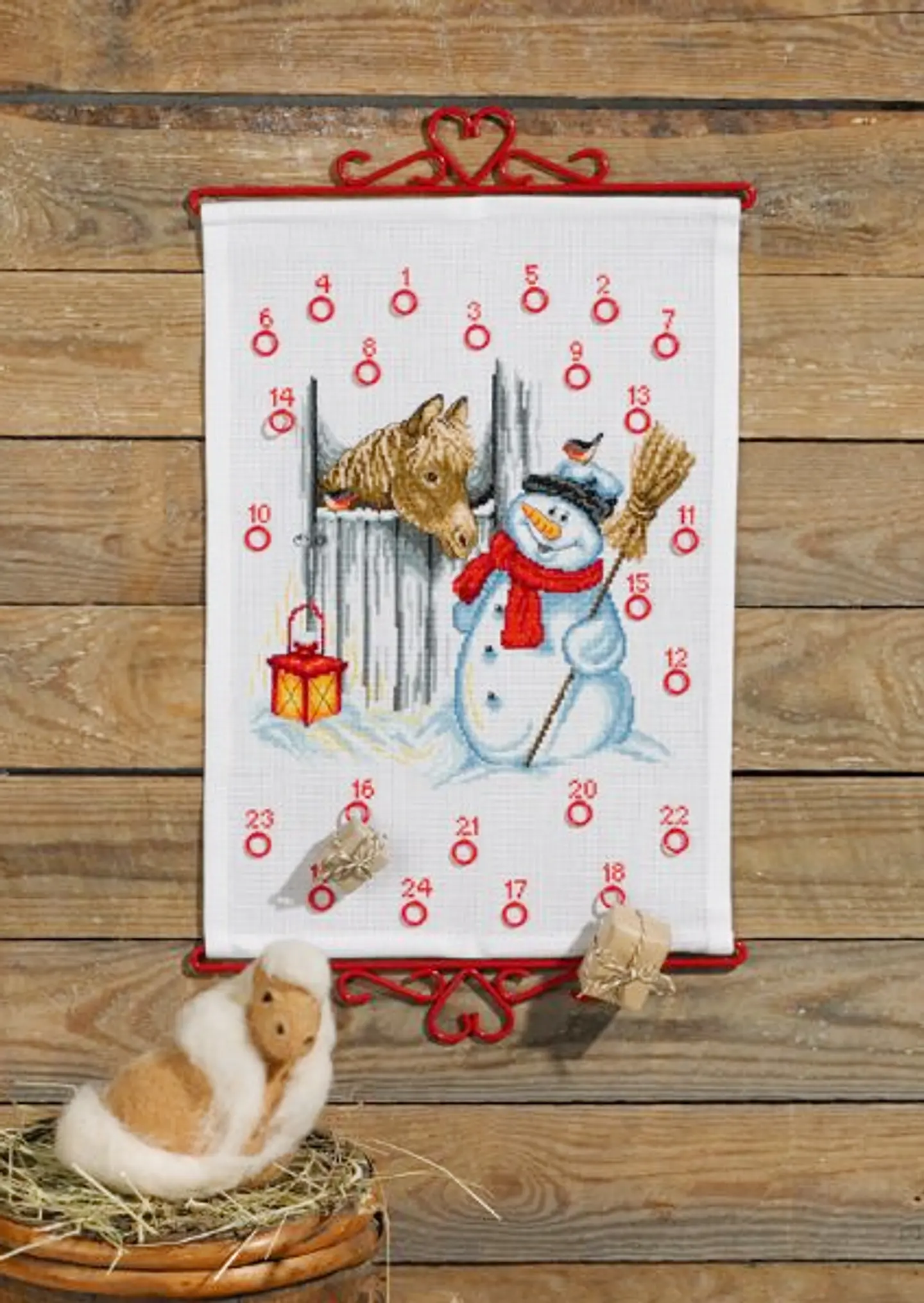 Snowman & Horse（雪だるま&馬）」Permin Cross Stitch Kits ペルミン