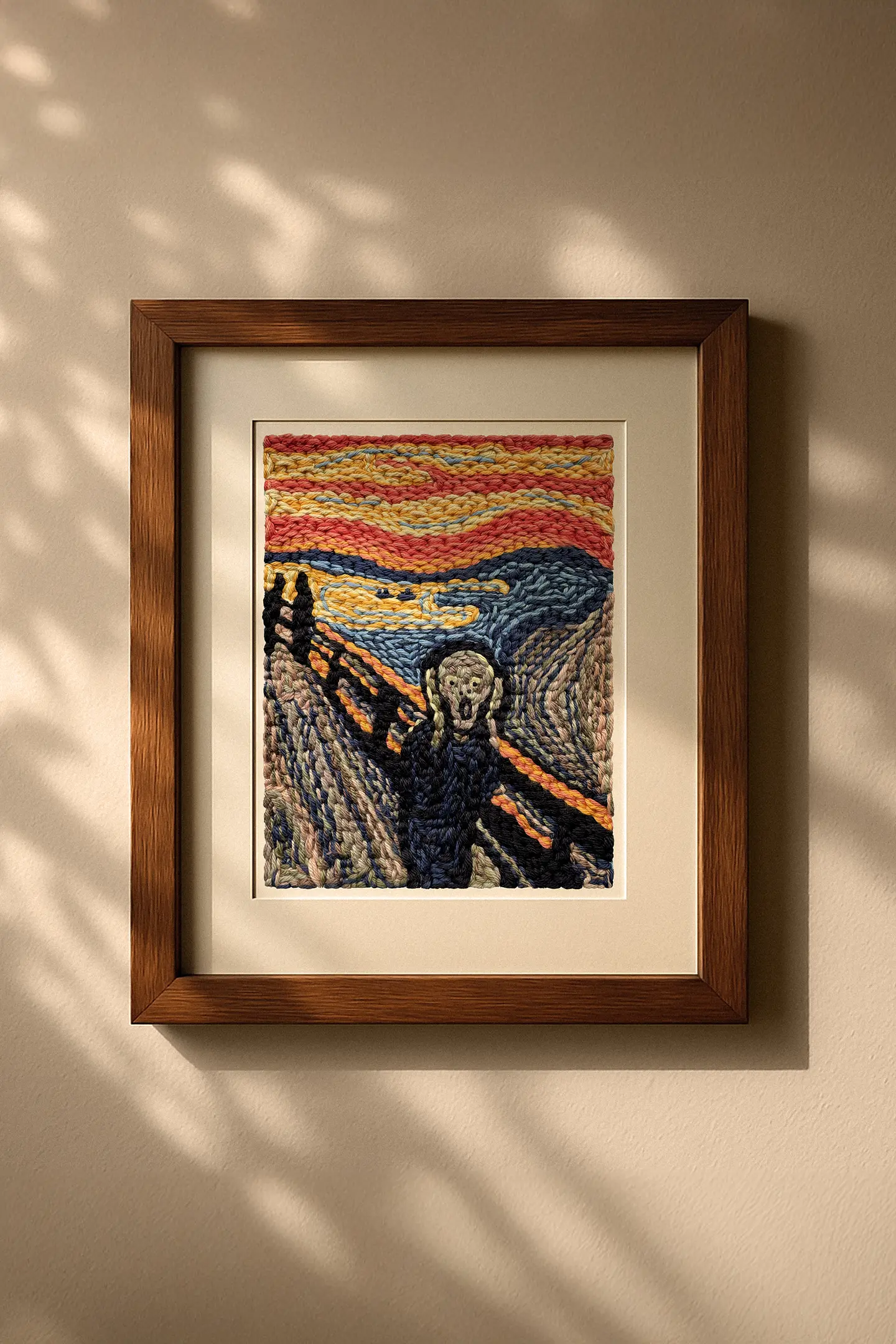 叫び」by エドヴァルド・ムンク - パンチニードル図案（中級）