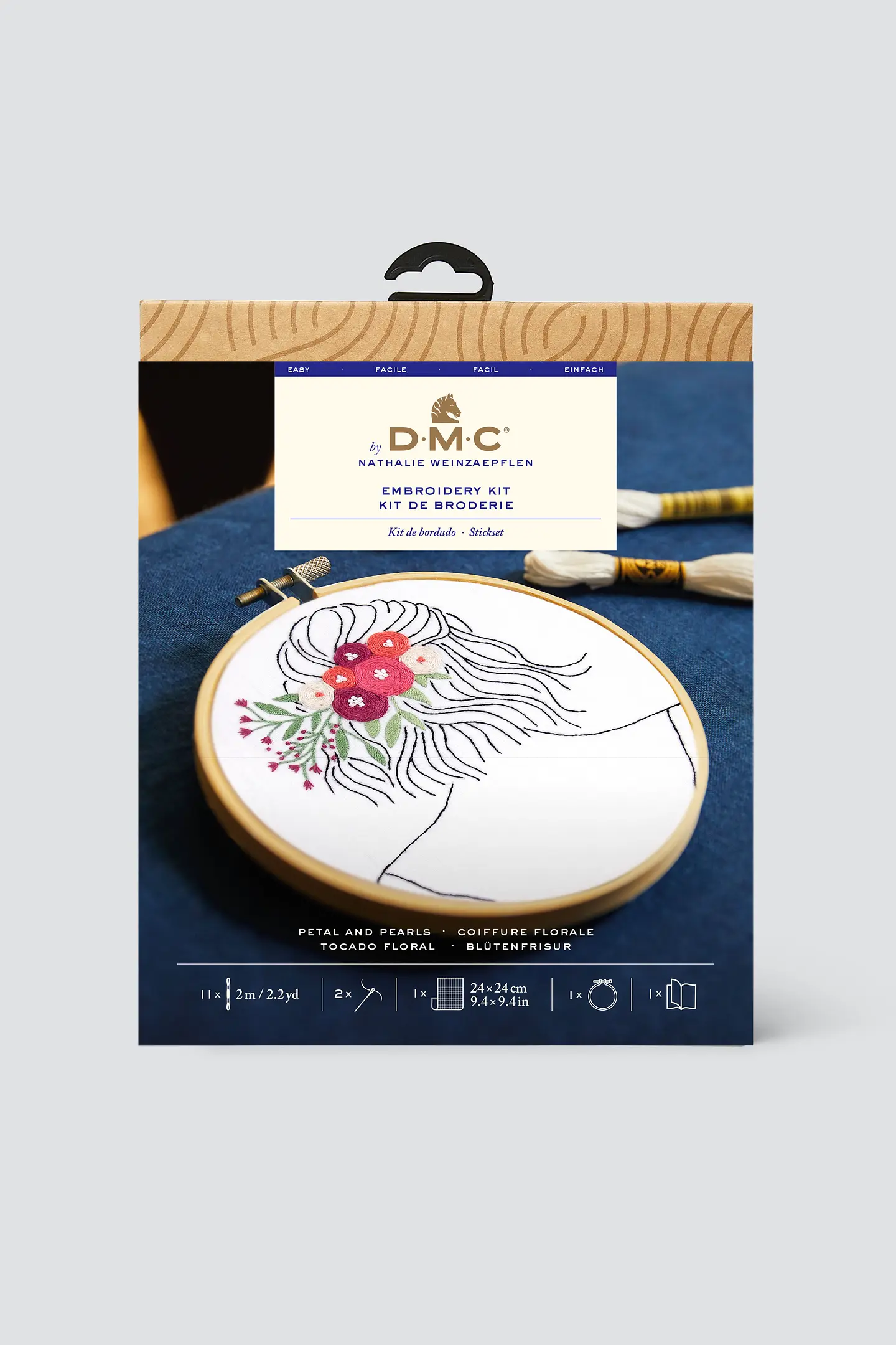 Petal & Pearls by Nathalie Weinzaepflen Easy Embroidery Kit