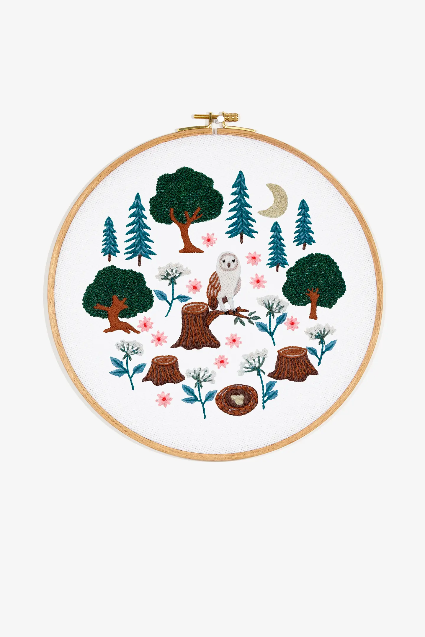 ウッドランド オウル/森のフクロウ - 刺繍図案(初級)