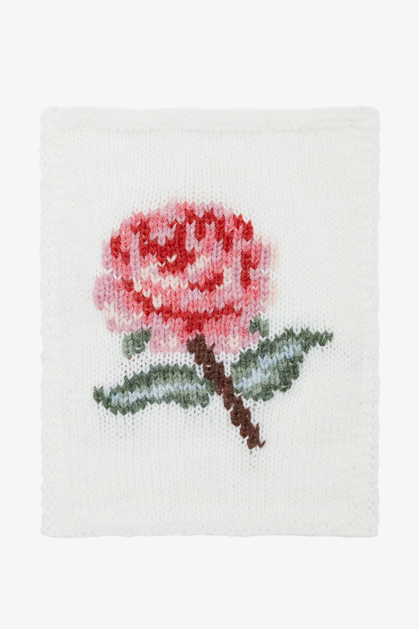 刺繍見本・赤ローズ