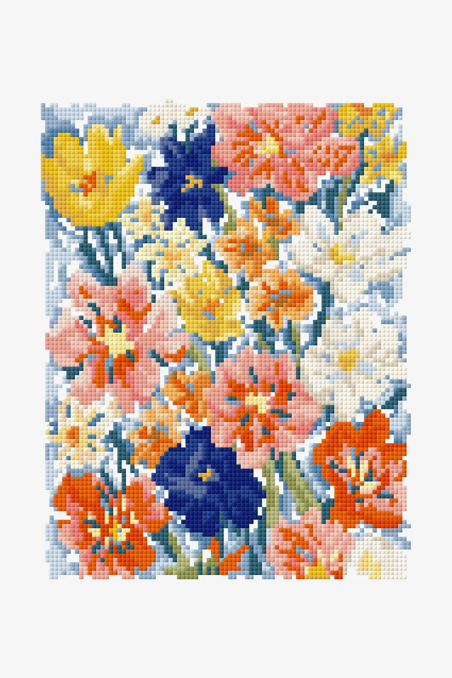 咲き乱れる花（Flowers in Bloom） - 刺繍図案（中級）