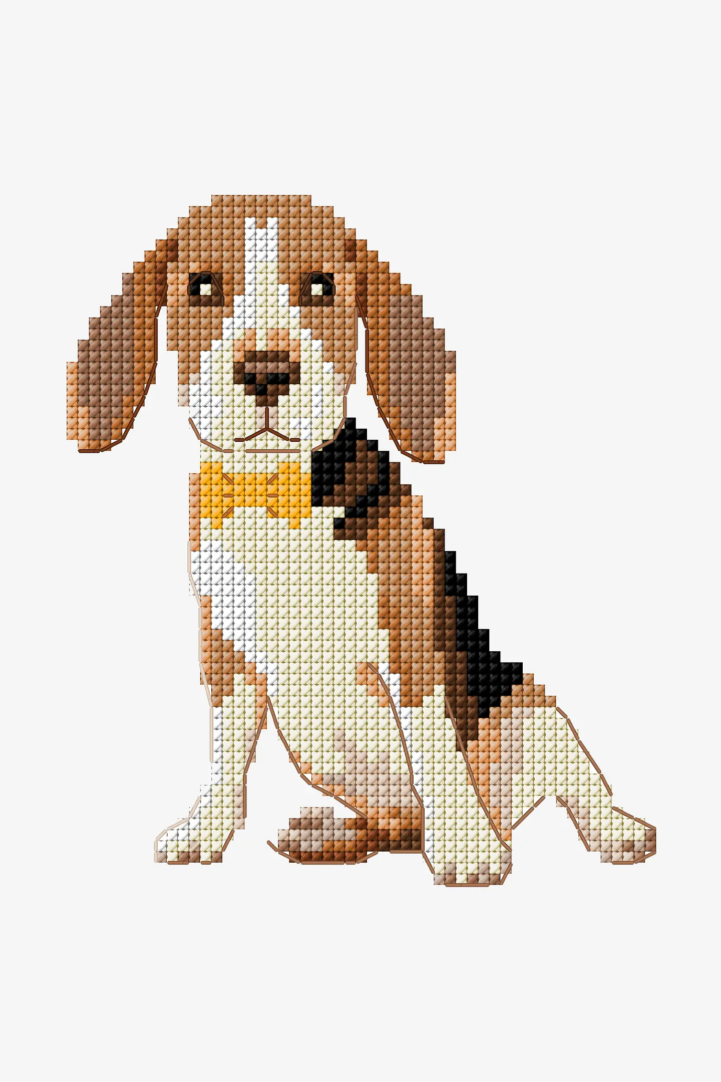 ビーグル犬の刺繍アート ビーグル