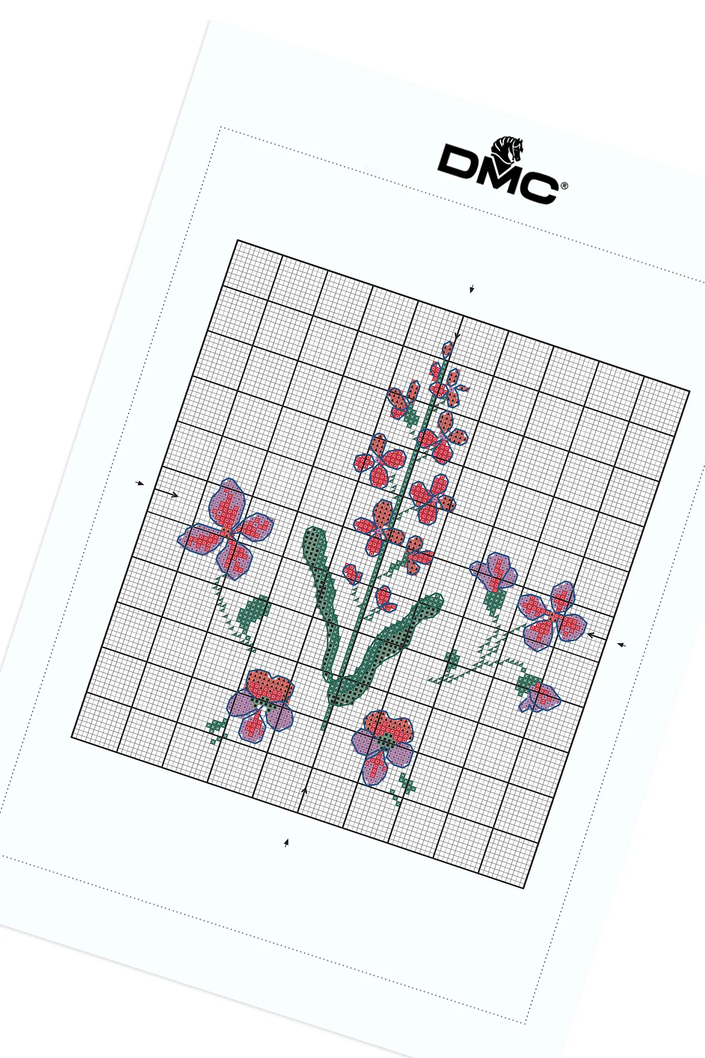 Orange Wildflowers Cross Stitch Pattern