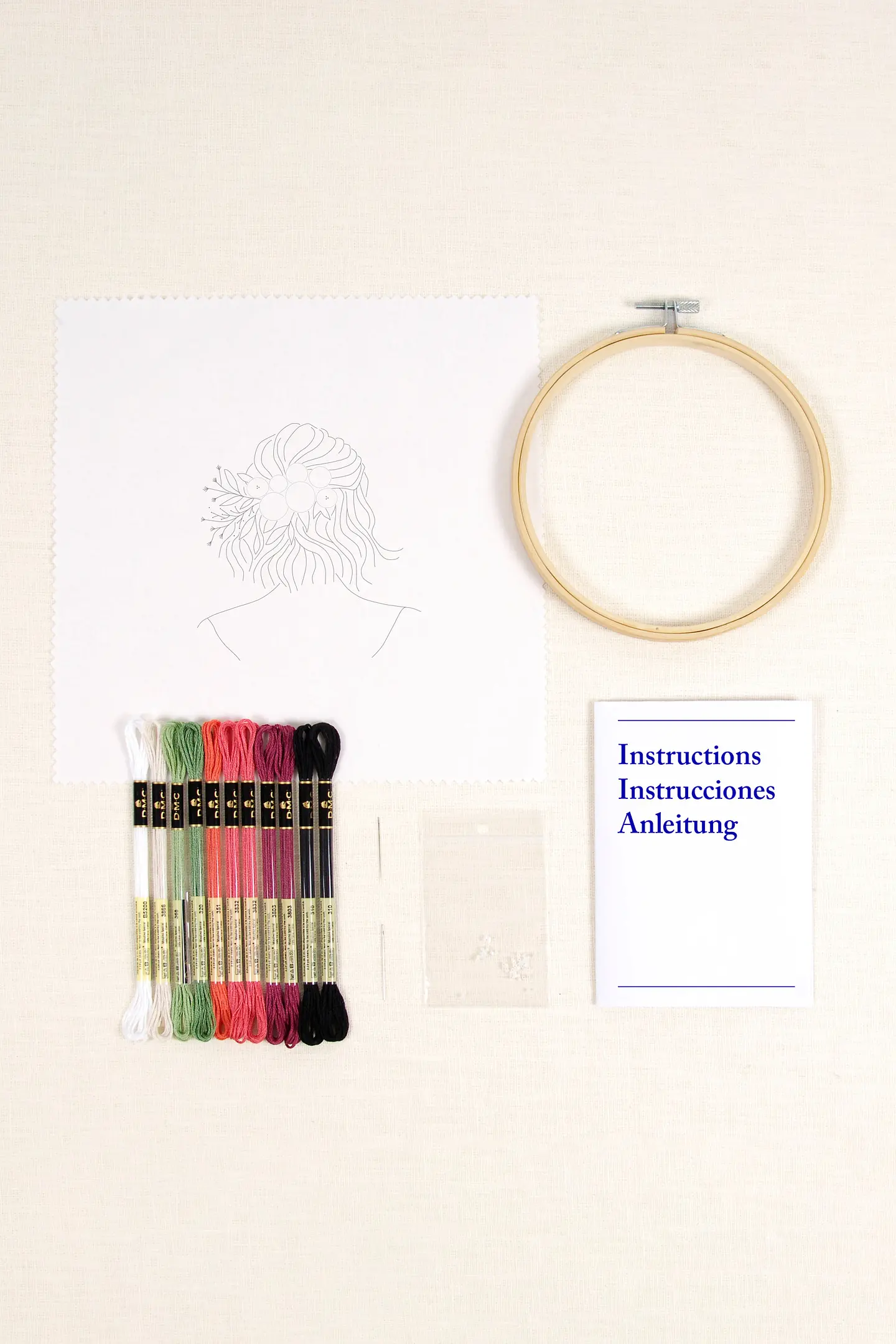 Petal & Pearls by Nathalie Weinzaepflen Easy Embroidery Kit