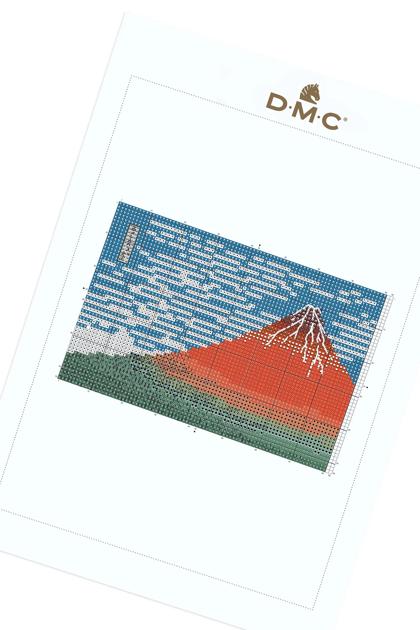 Red Fuji by Katsushika Hokusai - Mini Intermediate Cross Stitch