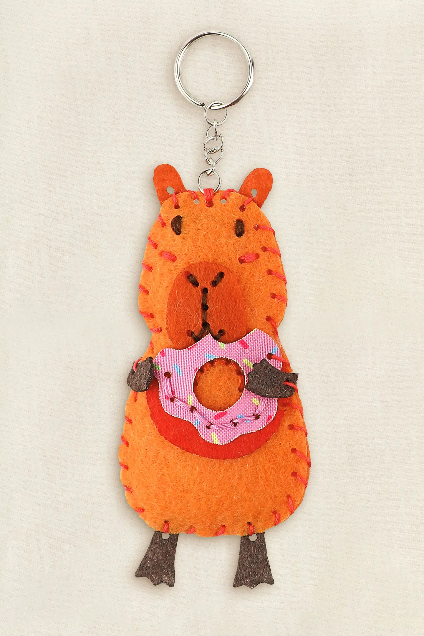 Munchy the Capybara Kids' Felt Sewing Keyring Kit