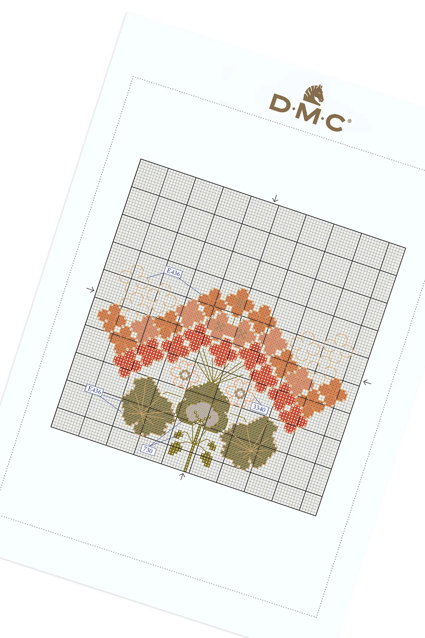 ゼラニウム - クロスステッチ図案（初級）