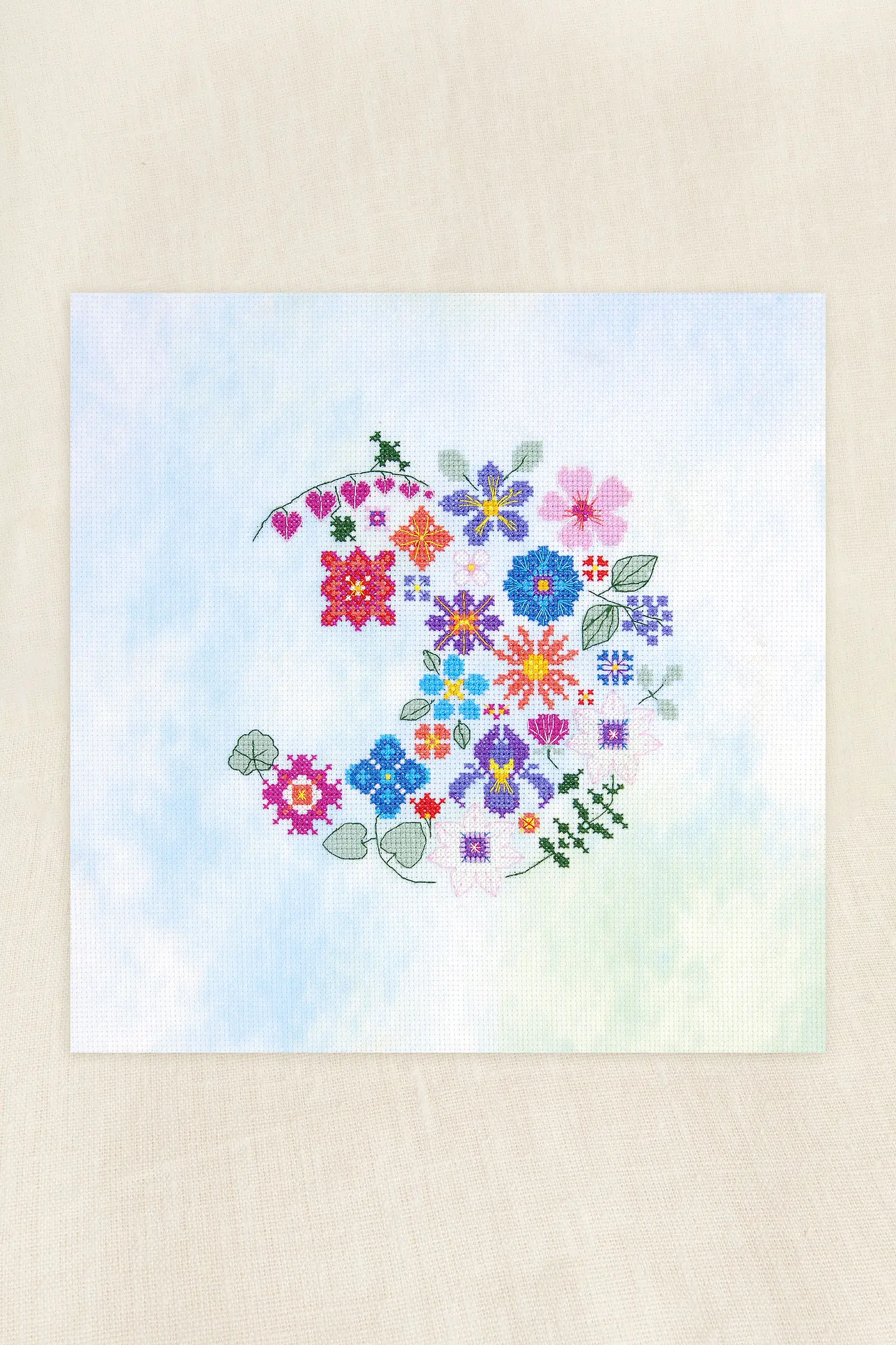 Floral Moon by Marie-Dominique Procureur Intermediate Cross Stitch Kit