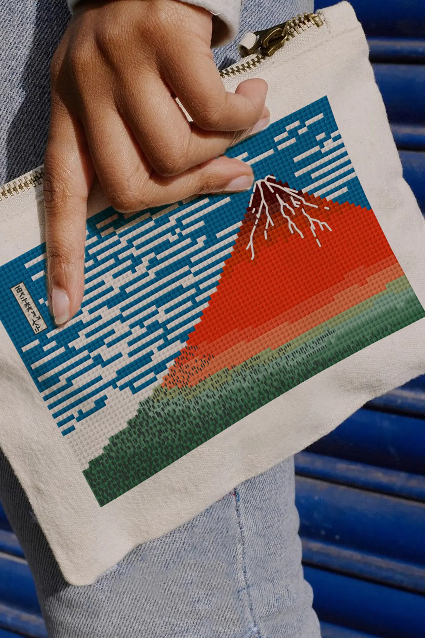 Red Fuji by Katsushika Hokusai - Mini Intermediate Cross Stitch