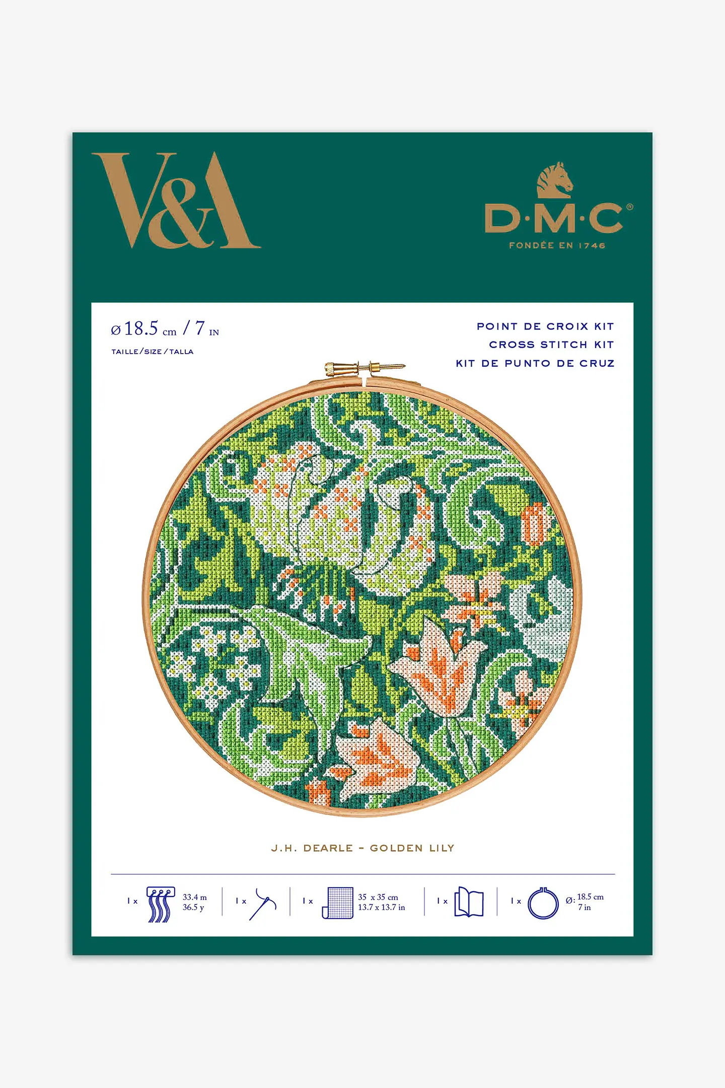 Design Works Crafts Janlynn Kit De Broderie Au Point De Croix 28 X 35,6 Cm, 14 Pièces, Thème Jungle