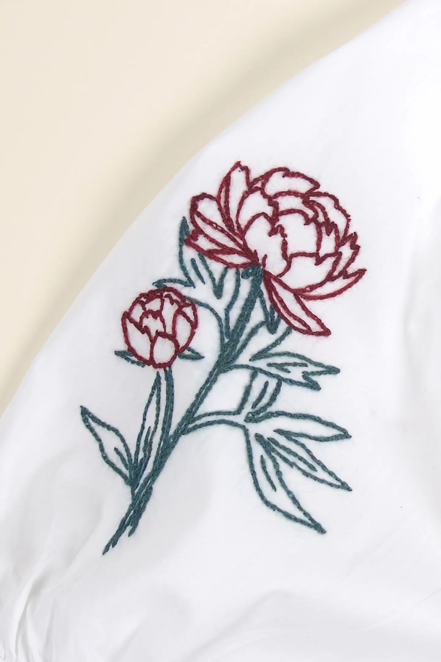 牡丹 - 刺繍図案（初級）