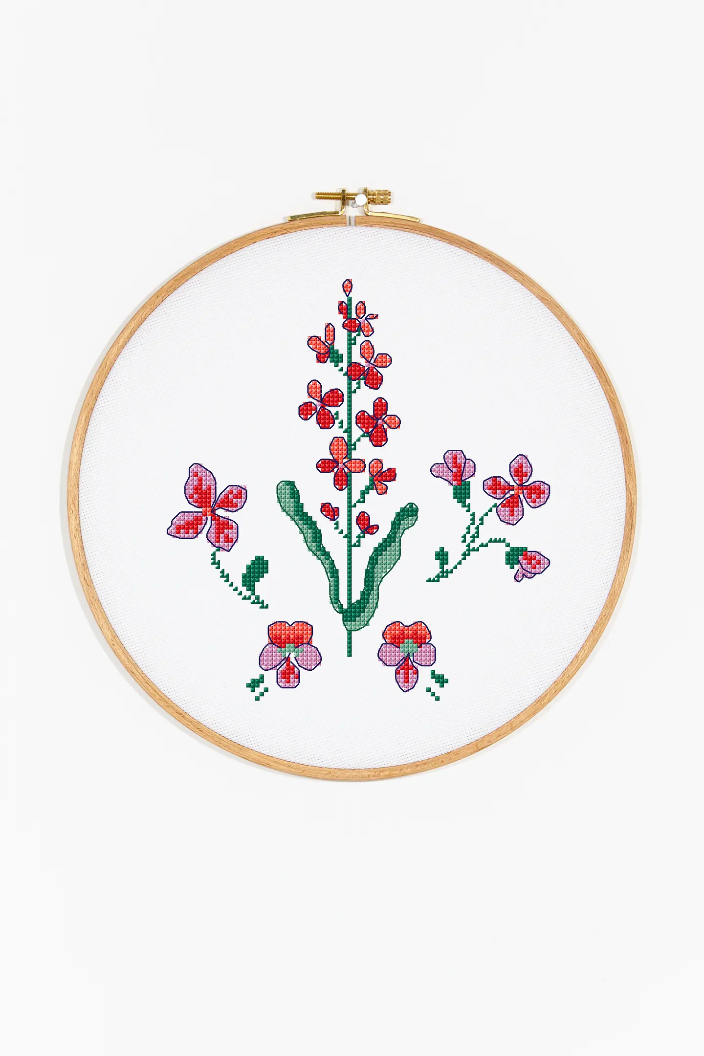 Orange Wildflowers Cross Stitch Pattern