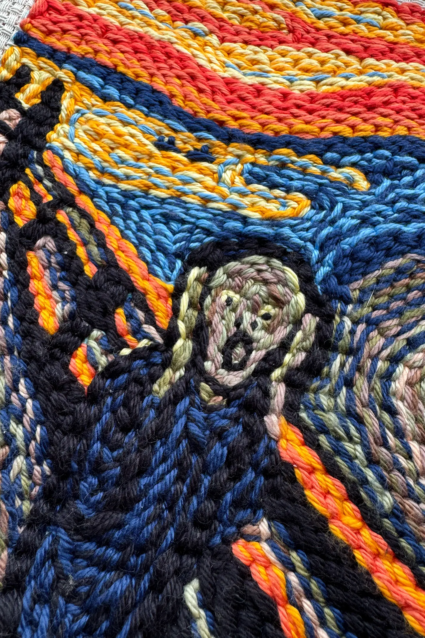 叫び」by エドヴァルド・ムンク - パンチニードル図案（中級）