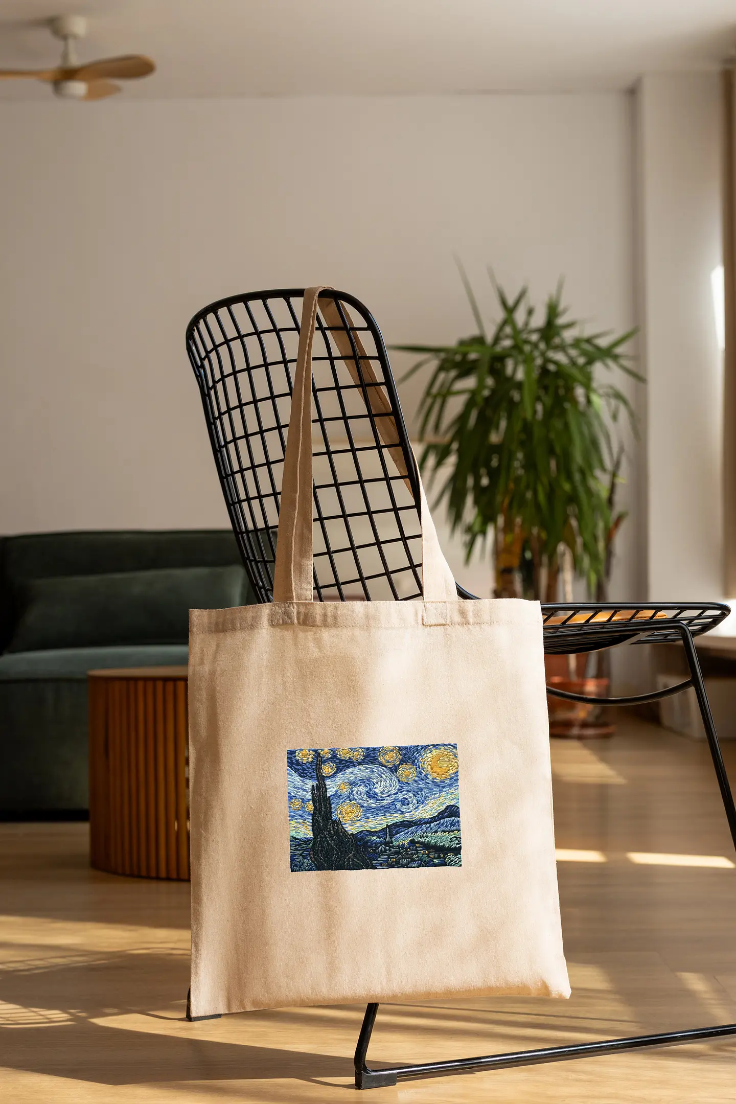 星月夜」by フィンセント・ヴァン・ゴッホ（小さな刺繍） - 刺繍図案