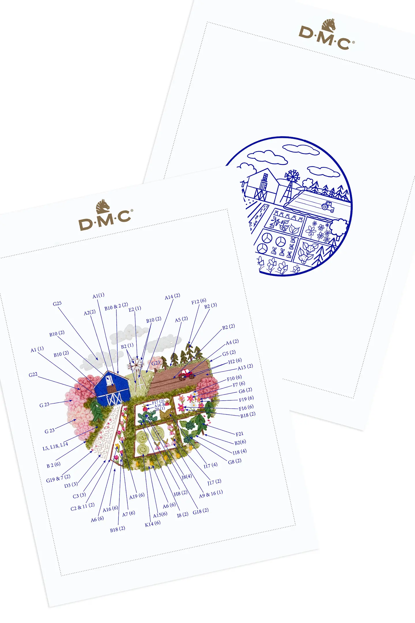 マドレーヌ シャルビー マーティ 蜂 アート作品 Sewbeeeit x DMC「春」- 刺繍図案（上級）