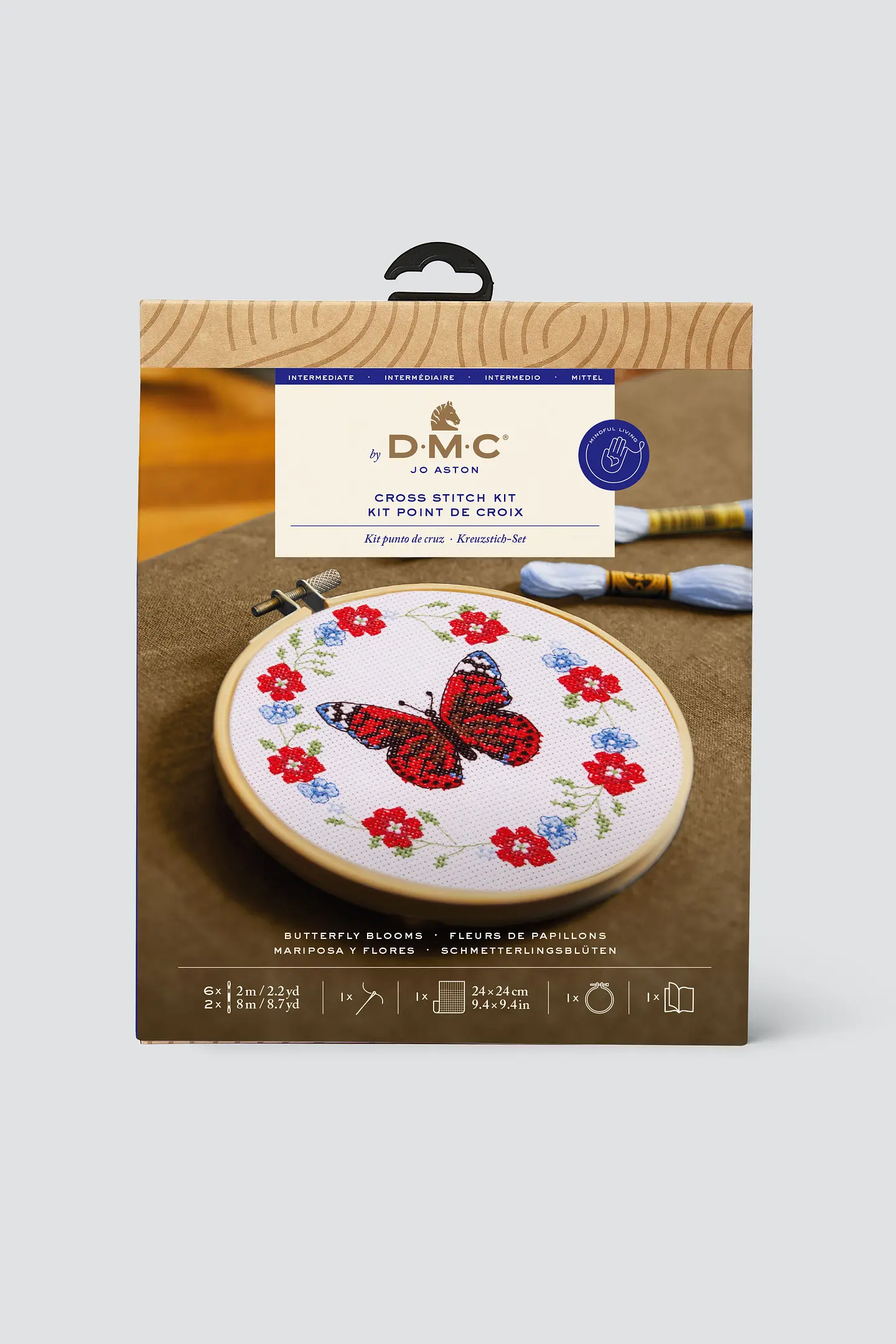 HC-1 Heartfelt Butterfly Medley コレクション Butterfly Blooms by Jo Aston Intermediate Cross Stitch Kit