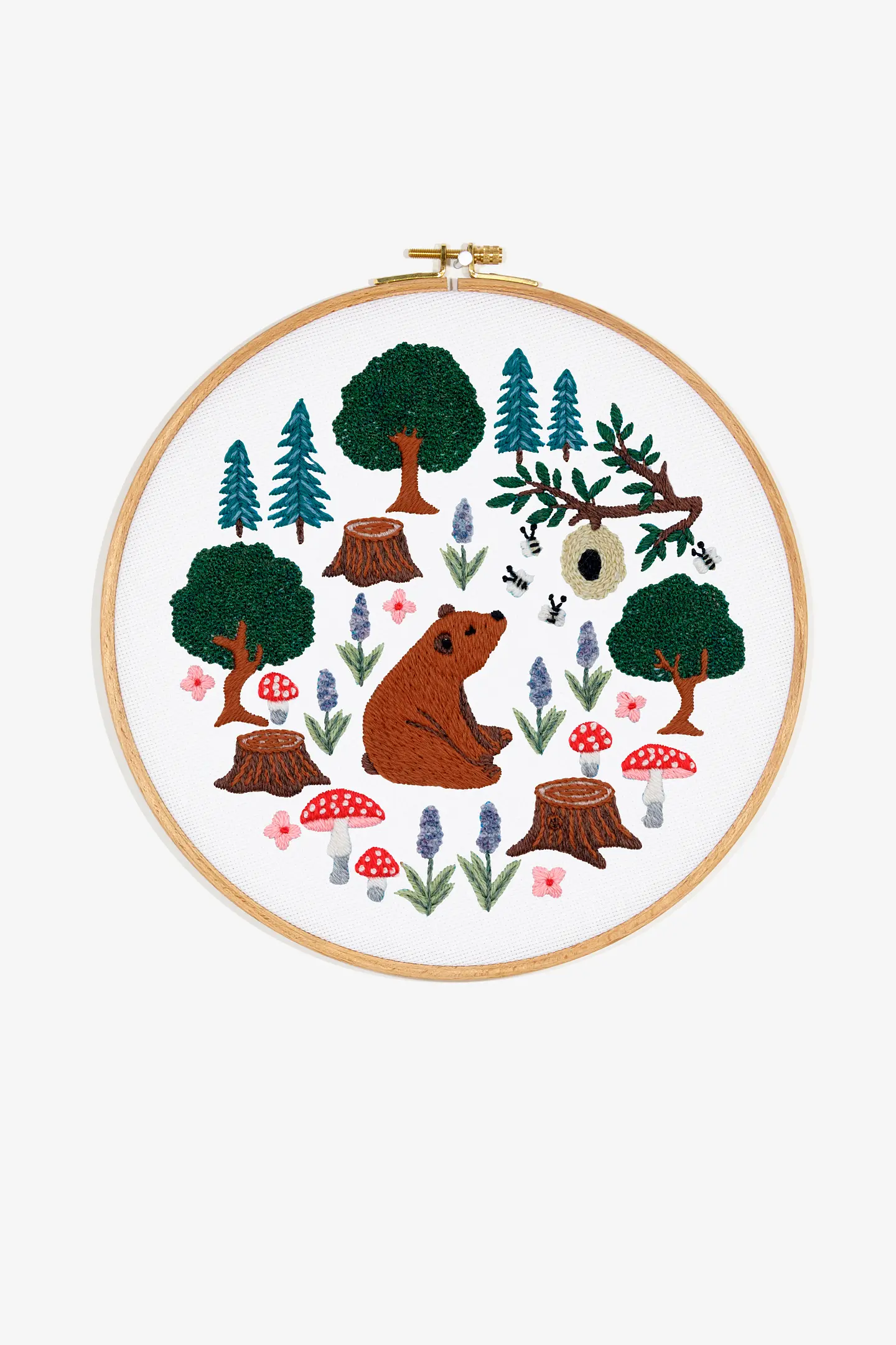 ウッドランド ベア/森のクマ - 刺繍図案(初級)