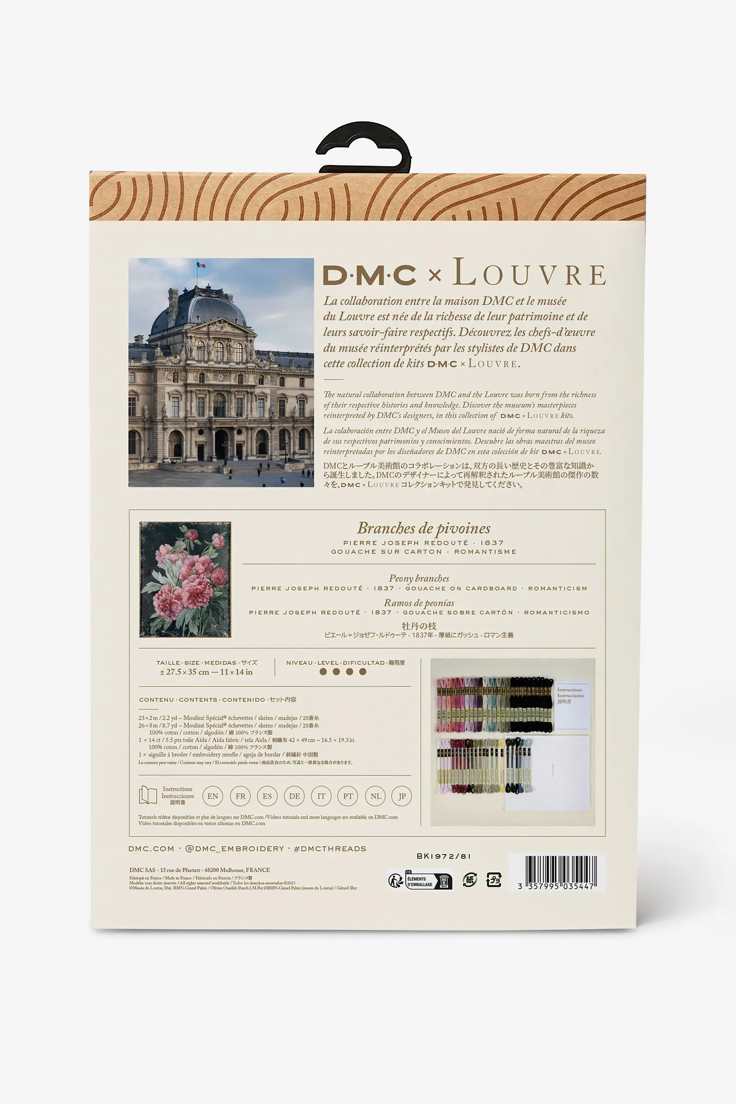 DMC×ルーヴル美術館 – ルドゥーテ「牡丹の枝」 / クロスステッチキット