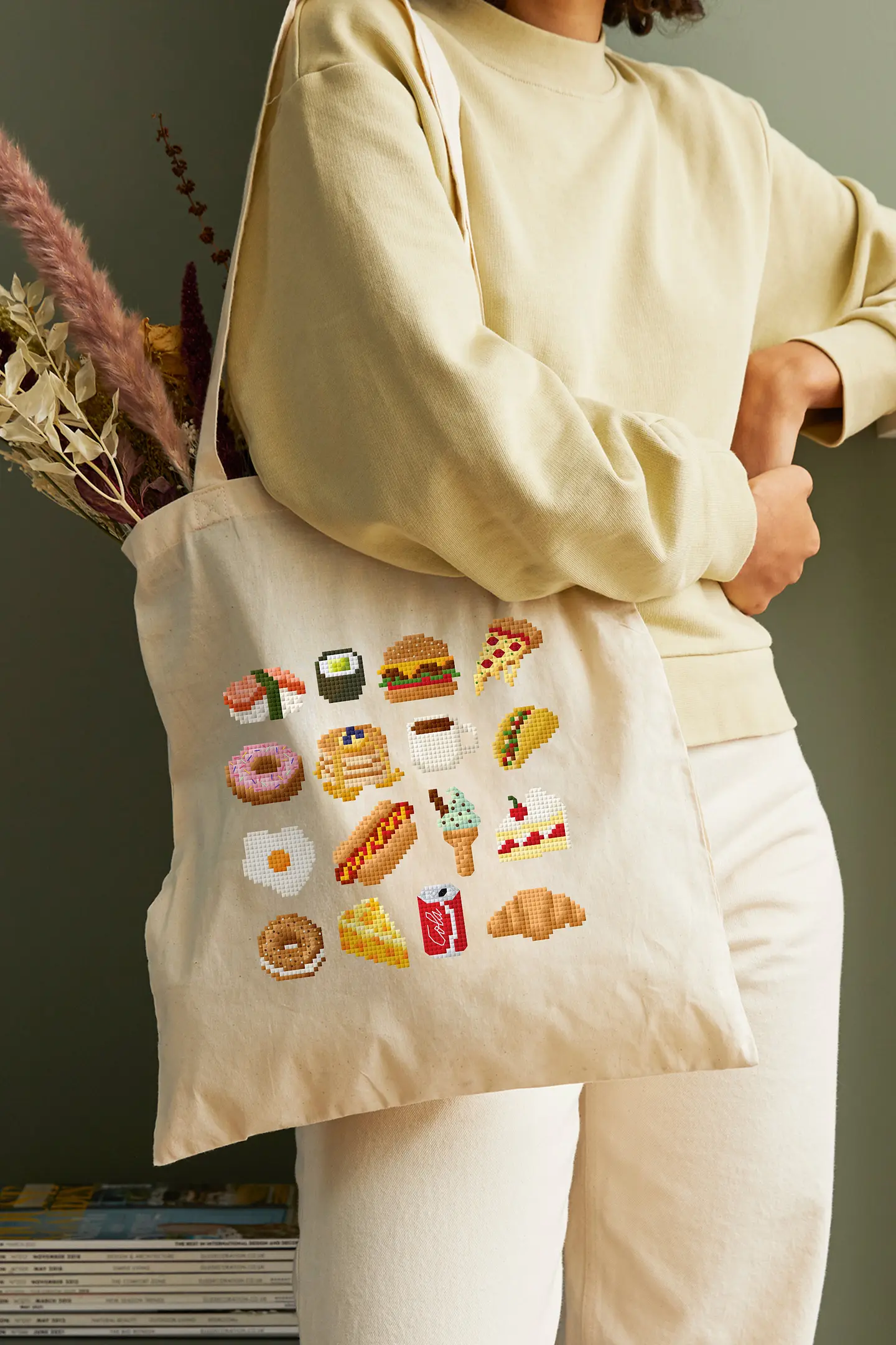 食べ物（小さなクロスステッチ） - 刺繍図案（初級）