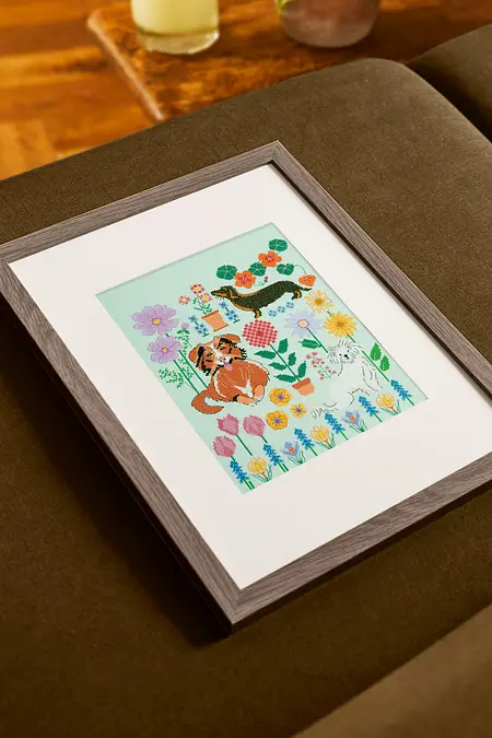 ＊Pocchi さま＊専用　ジェラピケ Dumbo パッチワーク刺繍キルトケット Dogs in the Garden by Marie-Dominique Procureur Intermediate Cross