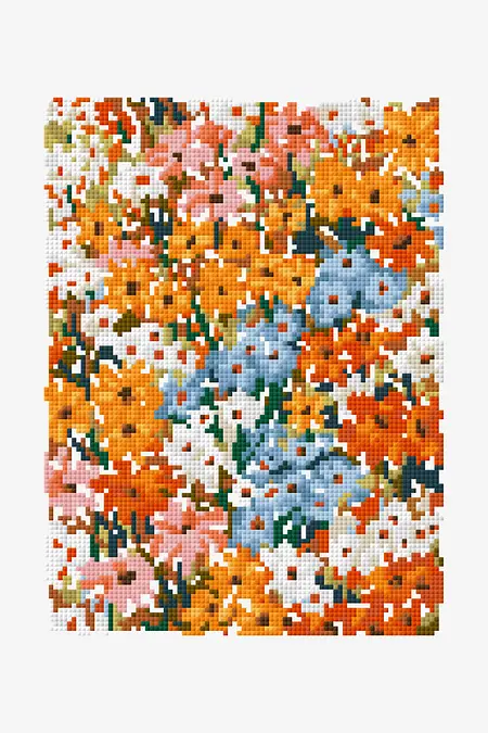 ハンドメイド「草原」 草原- 刺繍図案（初級）