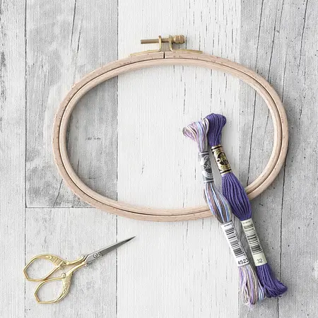 戸塚刺繡入 鏡 楕円形 ピコ入りモチーフ 正方形 図案プリント済み | 戸塚刺しゅう