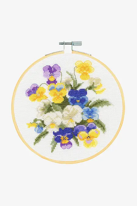 Kit Point de croix - Fleurs Violettes