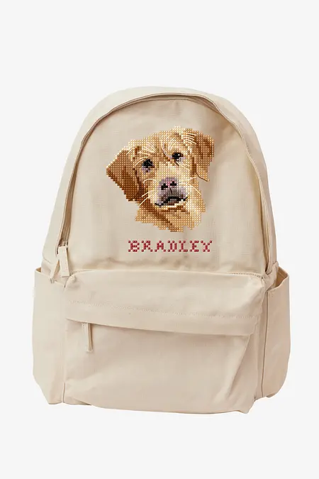 ラブラドールの仔犬　クロスステッチ刺繍完成品　(HAED社　25C) 額付き eyJpZCI6IjhkYzhhMjZlZjhiMGVhMm