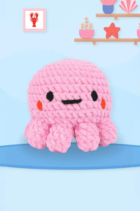 Ollie the Octopus XL Intermediate Amigurumi Crochet Kit